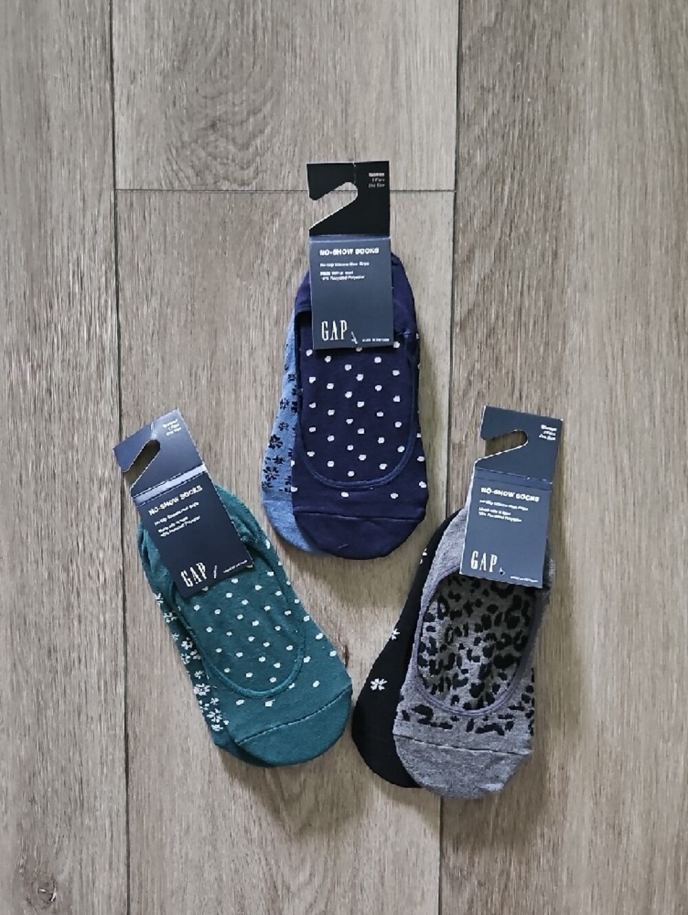 GAP No-Show Sock Trio - Teal, Charcoal, Navy
